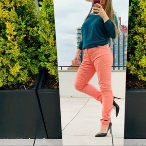 ARMANI Jeans Coral Pink Long Leg Authentic Hi-Rise